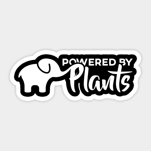 Vegan Elephant is Powered by Plants Sticker by Herbivore Nation - Vegan Gifts